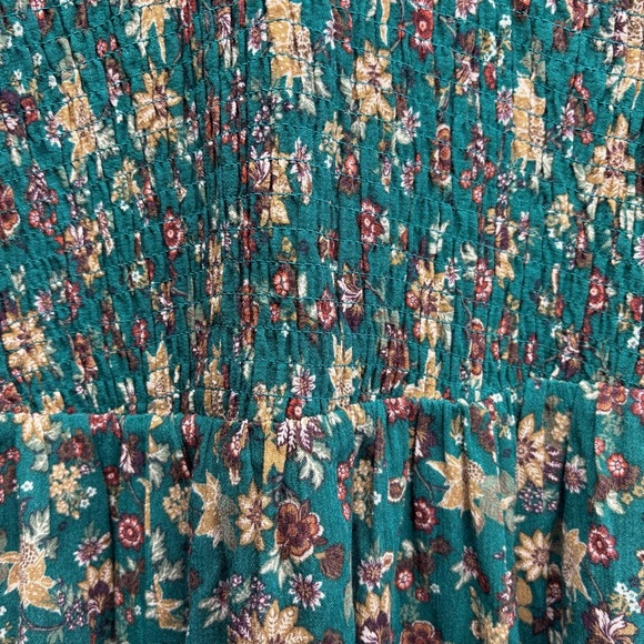 Torrid Floral Green Long Sleeve Crinkle Gauze Blouse Top Sz Large Summer Boho - Picture 3 of 8